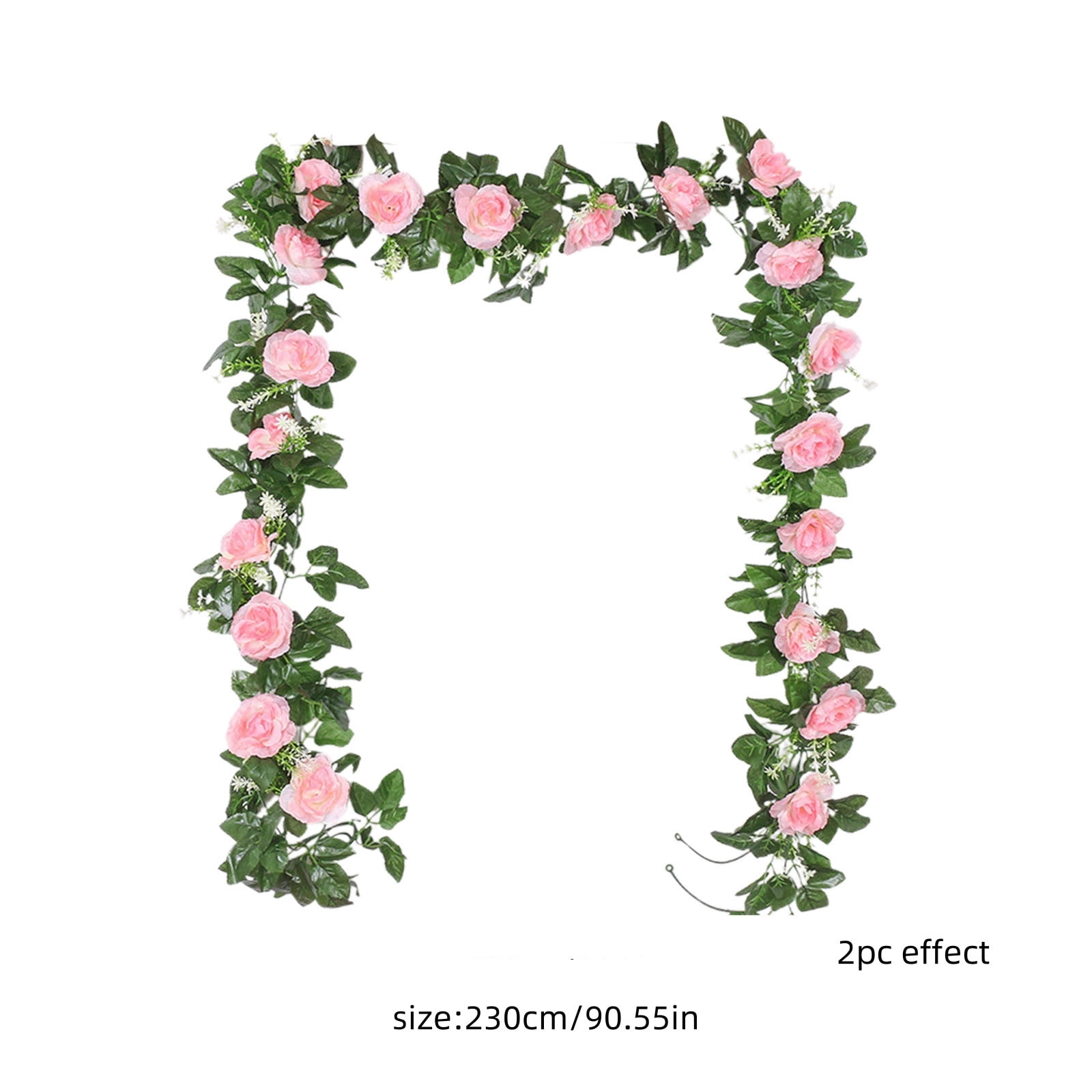JilgTeok 4 Packs 2pcs 90.55in Artificial Rose Vine Flowers Plants Simulation 10 Heads Rose Vines for Mother's Day Wedding Scene Party Wall Hanging Mantel Tabletop Decoration