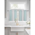 thumbnail image 2 of Half Window Curtains 24 Inches Long, Aqua Gray Stripes Window Treatment Curtain Drapes, Minimalist Gradient Lines Aesthetic Short Curtains Tiers for Kitchen Over Sink, 27.5"x24", 2 Panels, 2 of 7