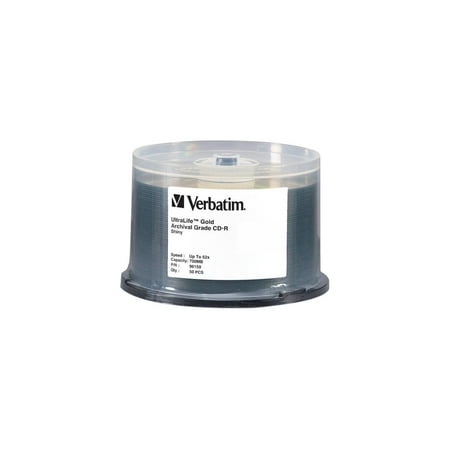 UPC: 0023942961598 | Verbatim 700MB 52X CD-R 50 Packs Spindle UltraLife Gold Archival Grade Disc Model 96159