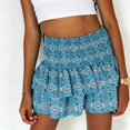 thumbnail image 5 of Women's High Waist Ruffle Skirt Tiered Short Skirt with Shorts Underneath, 5 of 8