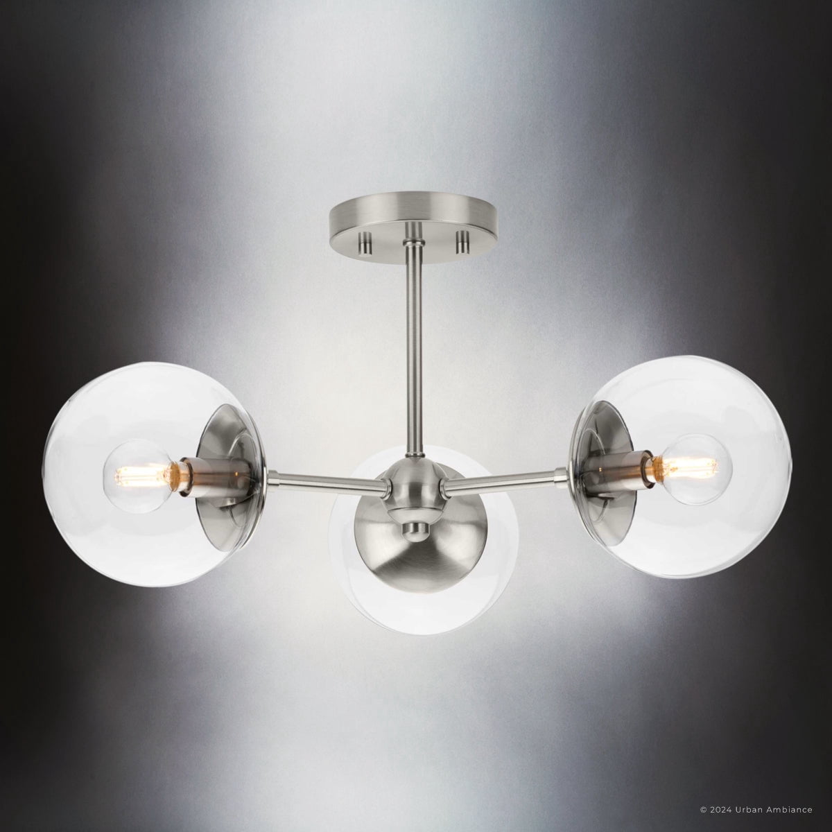 Luxury Minimalist Ceiling Light, Brushed Nickel, UHP4444