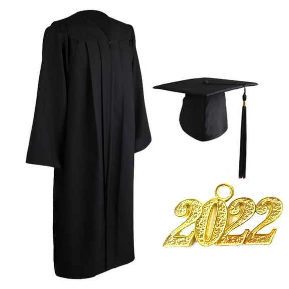 GOOHOCHY Black Graduation Gown Set with Tassel for High School and College Students Size 45