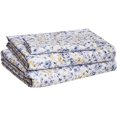 thumbnail image 1 of ZMLEVE Lightweight Super Soft Easy Care Microfiber Bed Sheet Set with 14" Deep Pockets - Twin, Blue Floral, 1 of 6