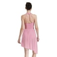 thumbnail image 2 of Kaerm Womens Applique Lyrical Dance Dress Shiny Rhinestones Mesh Tulle High Low Ballet Dancewear Pink S, 2 of 7