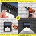 thumbnail image 4 of 2 luces con sensor solar para exteriores, 30 LED, impermeables, de seguridad, con sensor de movimiento solar, luces de pared para valla, patio, jardín, con encendido/apagado automático activ, 4 of 5