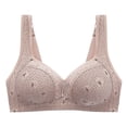 thumbnail image 2 of B91xZ Women's Plus Size Brigette Comfy Back Closure Wirefree Jacquard Back Support Posture Bra,F 42, 2 of 3