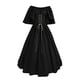 thumbnail image 2 of ICHUANYI Clearance Women's Round Neck Dress Flare Sleeve Off Shoulder Medieval Vintage Dresses With Corset Patchwork Ball Gown(Black, S) ICHUANYI WER2023080803131, 2 of 5