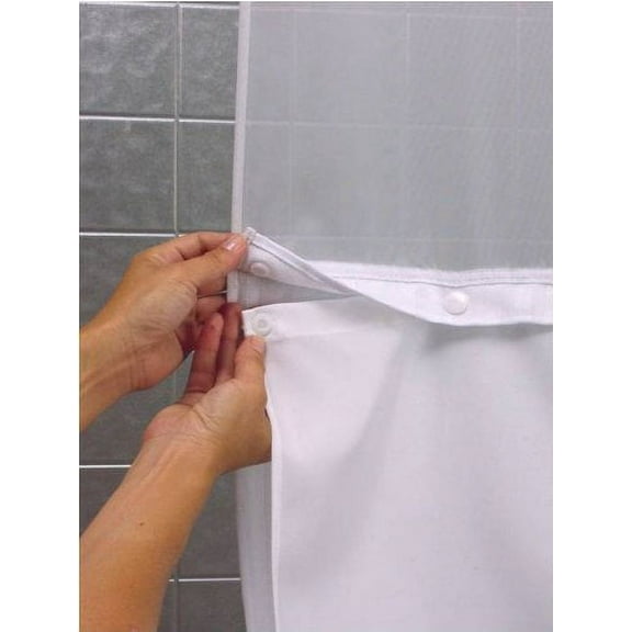 Hookless RBH40BBS01 Polyester Snap-in Shower Curtain Liner Replacement 70 x 54, Removable Liner