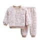 thumbnail image 1 of Gibobby Conjunto de Bebé A Niño Conjunto de dos piezas cálido y difuso para niñas, ropa de casa jacquar para niños, pijamas de bebé y forro polar para niños(Beige,3-4 Años), 1 of 3