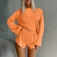 thumbnail image 2 of gbyLJF Lounge Sets For Women Petite Size Summer Lounge Sets Modest Workout Sets For Women Travel Clothes Women Set Orange L, 2 of 7