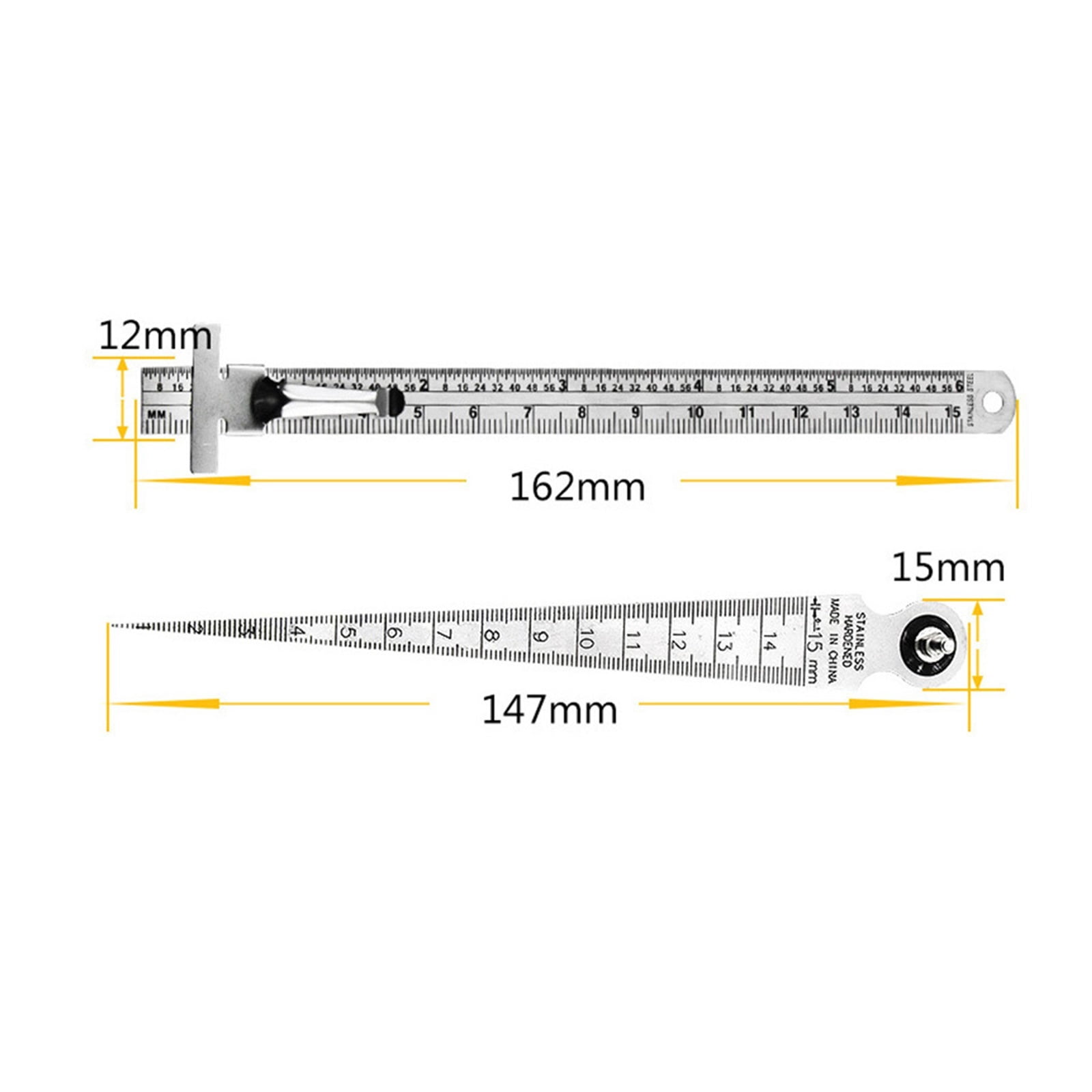 Hole Depth Welding House Taper Portable Stainless Steel Tapered Ruler Feeler Gauge Inspection Measuring Tool Accuracy