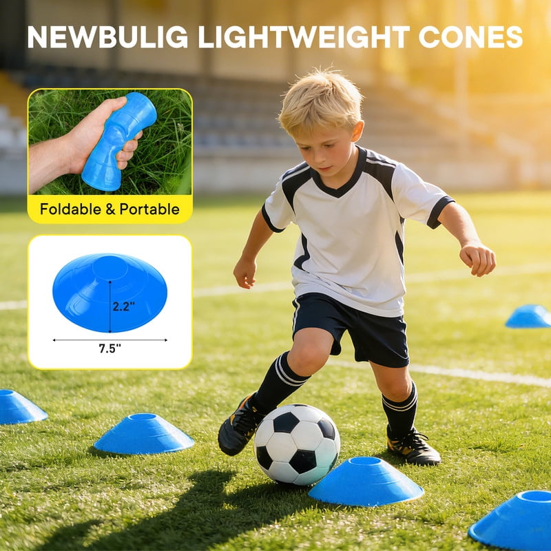Gianna Agility Ladder Training Set with Speed Parachute, Hurdles, Cones, Jump Rope, Soccer Football Speed & Coordination Equipment, Blue