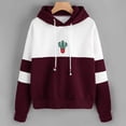 thumbnail image 2 of Odeerbi Sweaters For Women Trendy 2025 Casual Hooded Slim-fit Cactus Print Sweater Coat Wine, 2 of 3