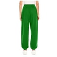 thumbnail image 4 of LLYwey Pants For Woman Women's Color Casual Large Fashion Straight Leg Guards Pants Female Sweatpants Long Pant Style H195 Green-1 S, 4 of 6