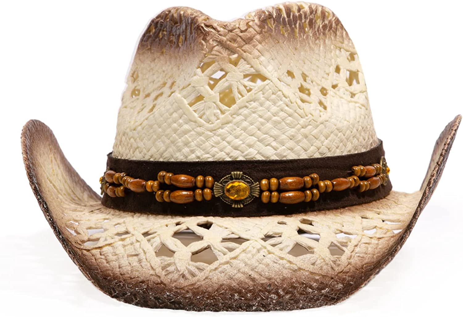 Straw Cowboy Hat for Women and Men with Shape-It Brim 