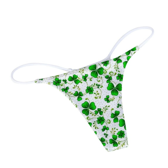 zuwimk Panties for Women,Women Cotton Panties Low Rise Stretch T-back Tangas Underwear Green,S