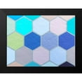thumbnail image 2 of Grayscale 24x19 Black Modern Framed Museum Art Print Titled - Hexagon Textures VII, 2 of 5