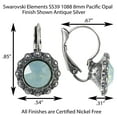 thumbnail image 2 of Swarovski 8mm Green Flower Leverback Earrings Featuring 8mm Swarovski Pacific Opal&nbsp;, 2 of 4