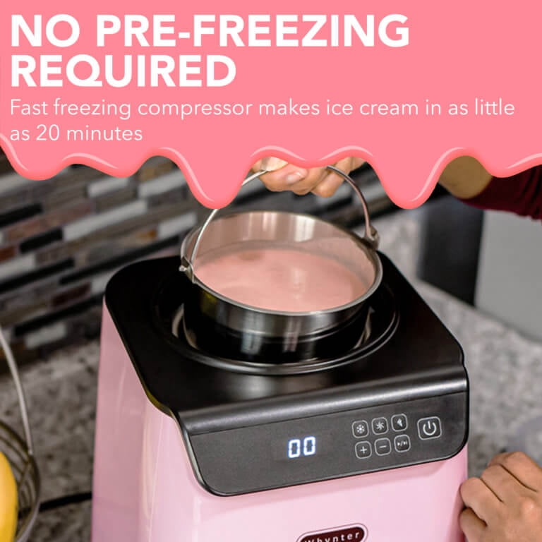 Whynter 1.28 Quart Capacity Compact Upright Automatic Compressor Ice Cream Maker