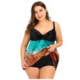thumbnail image 2 of WREESH Women Vintage Print Ethnic Style Tankini Set Two Piece Swimsuit Plus Size, 2 of 9