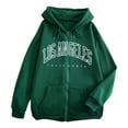 thumbnail image 5 of Quealent Women's Lightweight Cotton Blend Long Sleeve Zip Up Thin Hoodie Jacket Dark Green for Size 3XL, 5 of 8