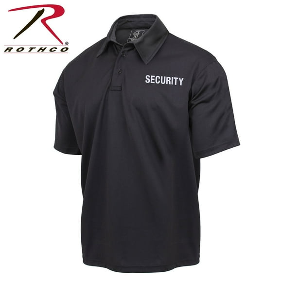 Rothco Moisture Wicking Black Public Safety Polo Shirt - Security, Small