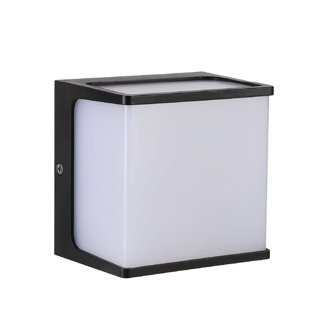 IPSA, Luminaria Arbotante Decorativa para Muro, Luz Led, 8 Watts, Cuadrada, Color Negro