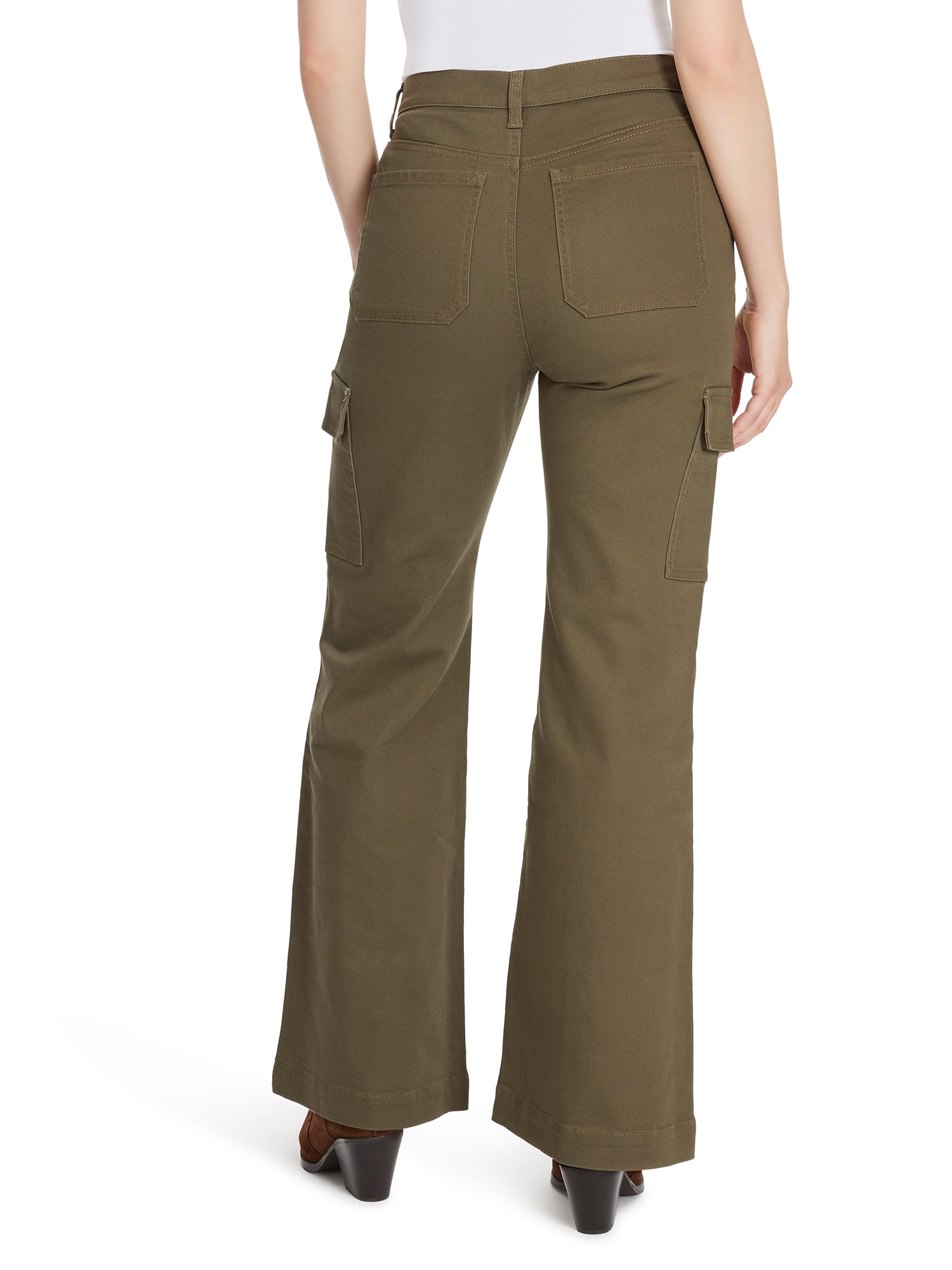 Gloria Vanderbilt Women's High Rise Wide Leg Cargo Jeans, Regular and Short Inseams, Sizes 2-18