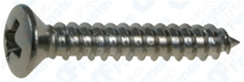 Clipsandfasteners Inc 100 #4 X 1/4" Phillips Flat Head Tapping Screws Zinc 