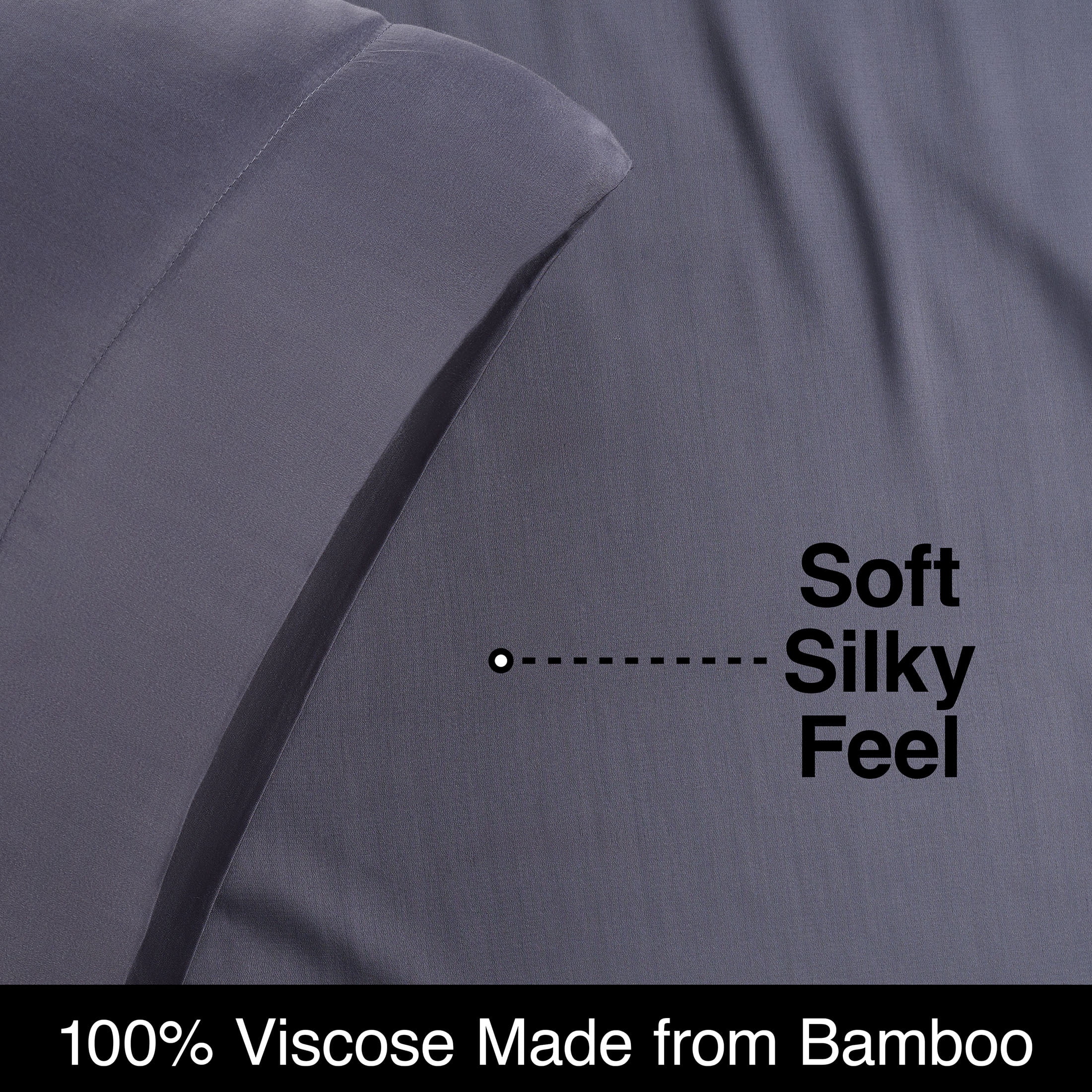 Allswell Soft & Silky 4-Piece Shark Rayon Derived from Bamboo Sateen Bed Sheet Set, Queen