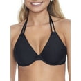 thumbnail image 1 of Camio Mio Womens Black Halter Bikini Top Style-S10204-BLK Swimsuit, 1 of 2