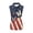 American Flag Butterfly Print, variant on USA Flag Dog Print Sleeveless Golf Tennis Shirts for Ladies, Half Zip Neck Breathable for Sports Hiking, Half Zip Neck Collar Lightweight Womens Golf Shirt