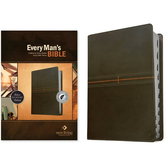 Every Man's Bible NLT (Leatherlike, East-West Grey, Indexed), (Hardcover)