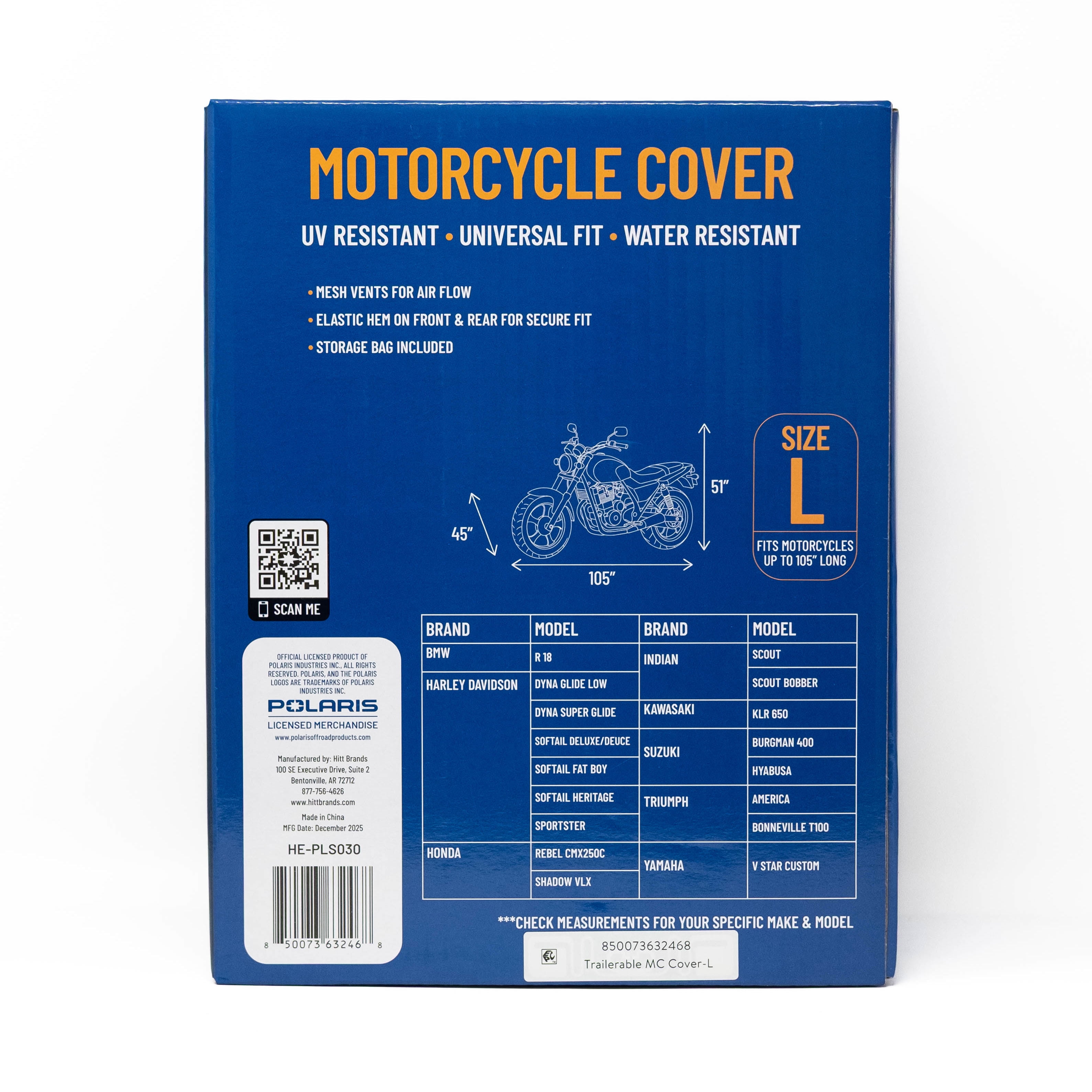 Polaris Trailerable Motorcycle Cover- Large up to 96"