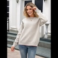 thumbnail image 4 of Suéter de Punto de Larga con Cuello Redondo y Lazo para Mujer, Sin Espalda Gris L, 4 of 10