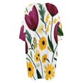 thumbnail image 5 of Purple Tulips Yellow Flowers Bloom Sleepshirts For Sleeping Travels Loose Sleepdress Pajama Dress Soft Nightdress Sleepwear, 5 of 7