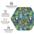 thumbnail image 3 of Picia pirates animals Printed Leather Coasters for Drinks, 4" Drink Coasters Set of 4 for Tabletop Protection, Handmade Luxurious Home Décor and Housewarming Gift-Hexagon, 3 of 6