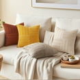 thumbnail image 4 of Unique Bargains Pack of 2 Corduroy Decorative Throw Pillow Covers Beige 18" x 18", 4 of 6