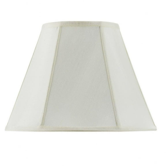 Cal Lighting Piped Fabric Lamp Shade with Lined Interior in Eggshell White