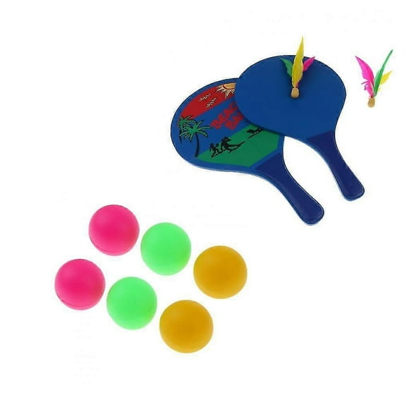 6pcs Table Tennis Balls Beer Ping Pong Cat Balls + Beach Tennis Racquets
