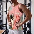 thumbnail image 5 of Gukieu Colorful Cat With Flowers Print Men's Quick Dry Fitness Vest, Round Neck Sleeveless Fitness Bodybuilding Top-Medium, 5 of 7