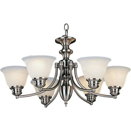 Maxim Lighting 2684MRSN Malaga 6 Light Chandelier, Satin Nickel