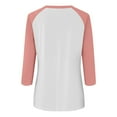 thumbnail image 7 of Shirt for Women's Fashion Casual Raglan Sleeve Round Neck 3/4 Sleeve Loose Printed T-Shirt Ladies Top, 7 of 7