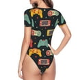 thumbnail image 4 of Haiem Retro Video Game Women's Crew Neck Short Sleeve Bodysuit Tops Stretchy Slim Basic-Medium, 4 of 9