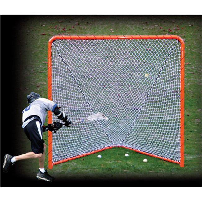 EZGOAL Lacrosse Goal Folding Metal Steel Frame with Throwback Kit 6 ft x 6 ft. 