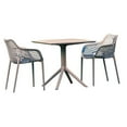thumbnail image 1 of Compamia Air XL Ensemble de Table à Manger Carré de 31 Pouces avec 2 Chaises à Accoudoirs Gris Foncé, 1 of 5