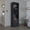 Black, variant on 71-Inch Narrow Bar Cabinet with Double Doors | Saves Space and Stores Liquor, Utensils