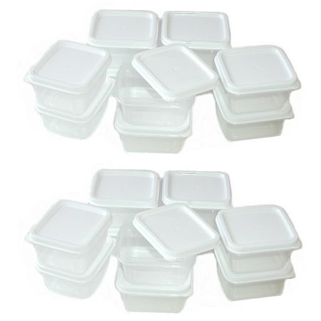 Lot Of 20 Mini Storage Containers w/Lids - Plastic - Stackable - Crafts