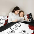 thumbnail image 5 of Manfei Red Rose Floral Comforter Sets Toddler Size for Girls, Black and White Comforters & Duvets, Butterfly Print Bedding Toddler Comforter Set, Breathable Room Decor, 2-Piece Reversible, 5 of 8