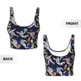 thumbnail image 6 of Goofa Astronauts in sport Printed Sports Bras for Women, High Impact Running Bra Workout Crop Tank Tops Longline Sports Bra Push up-Large, 6 of 9